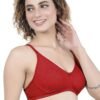 2-93.jpg LUNAIN Kavya Women's Lina Salwar-Kameez Knitted Molded Cup Regular Fit Bra Cotton Non Padded Wire Free (Red)