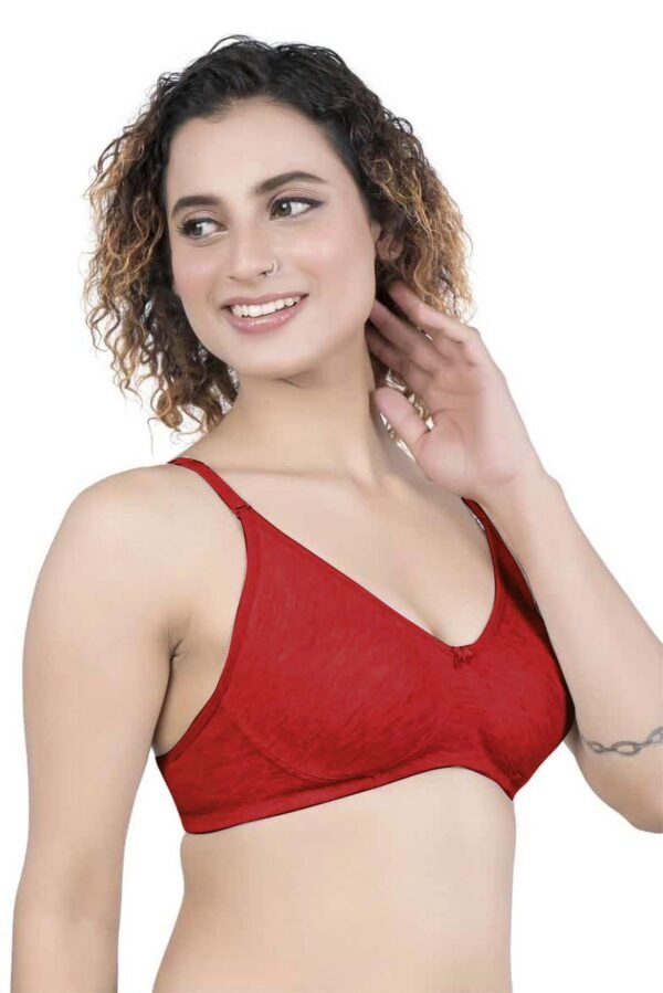 2-93.jpg LUNAIN Kavya Women's Lina Salwar-Kameez Knitted Molded Cup Regular Fit Bra Cotton Non Padded Wire Free (Red)