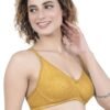 LUNAIN Kavya Women's Lina Salwar-Kameez Knitted Molded Cup Regular Fit Bra Cotton Non Padded Wire Free (Yellow)