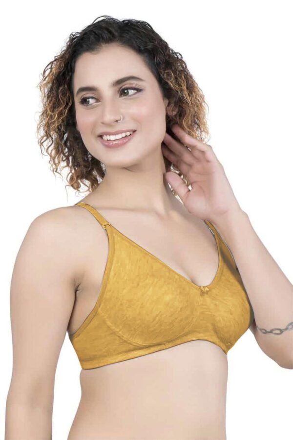 LUNAIN Kavya Women's Lina Salwar-Kameez Knitted Molded Cup Regular Fit Bra Cotton Non Padded Wire Free (Yellow)