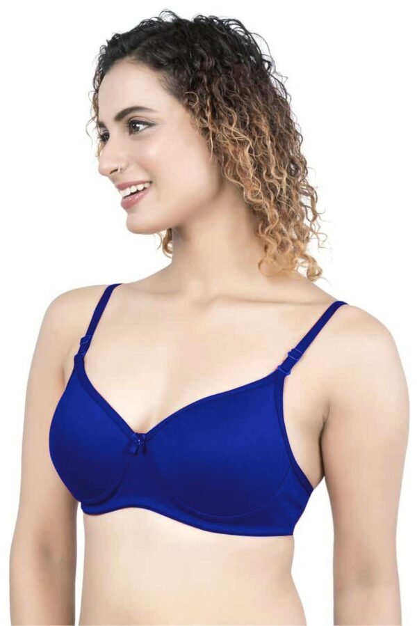 2-97.jpg LUNAIN Lady pad Women's Cotton Fabric Bra Soft botom Band for Extra Comfort (Blue)