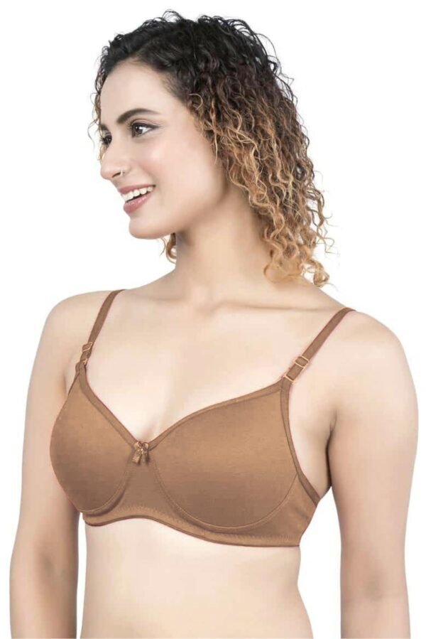 2-98.jpg LUNAIN Lady pad Women's Cotton Fabric Bra Soft botom Band for Extra Comfort (Brown)