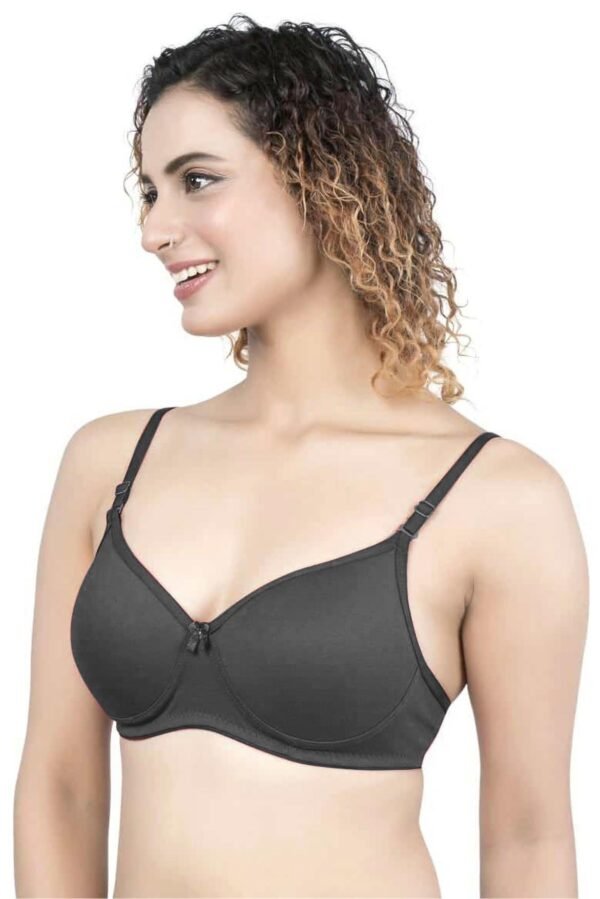 2-99.jpg LUNAIN Lady pad Women's Cotton Fabric Bra Soft botom Band for Extra Comfort (Gray)