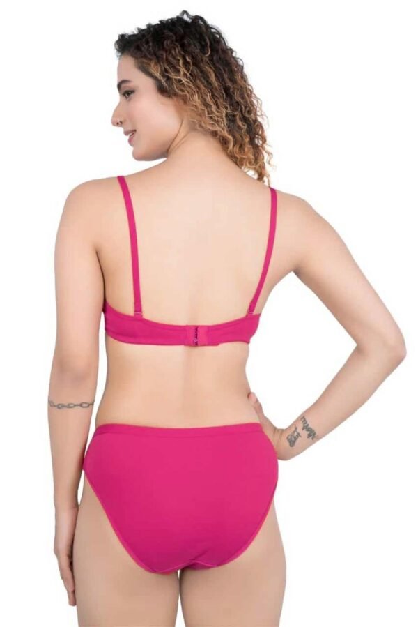 3-13.jpg LUNAIN Lingerie Set with Full Coverage | Non-Padded Bra and Hipster Panty (Pink Dark)