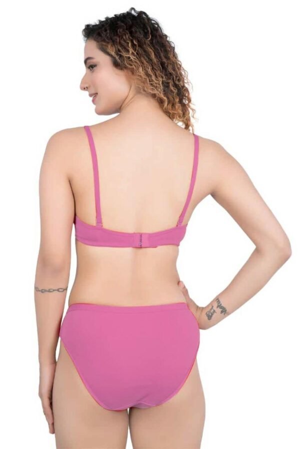 3-14.jpg LUNAIN Lingerie Set with Full Coverage | Non-Padded Bra and Hipster Panty (Pink)