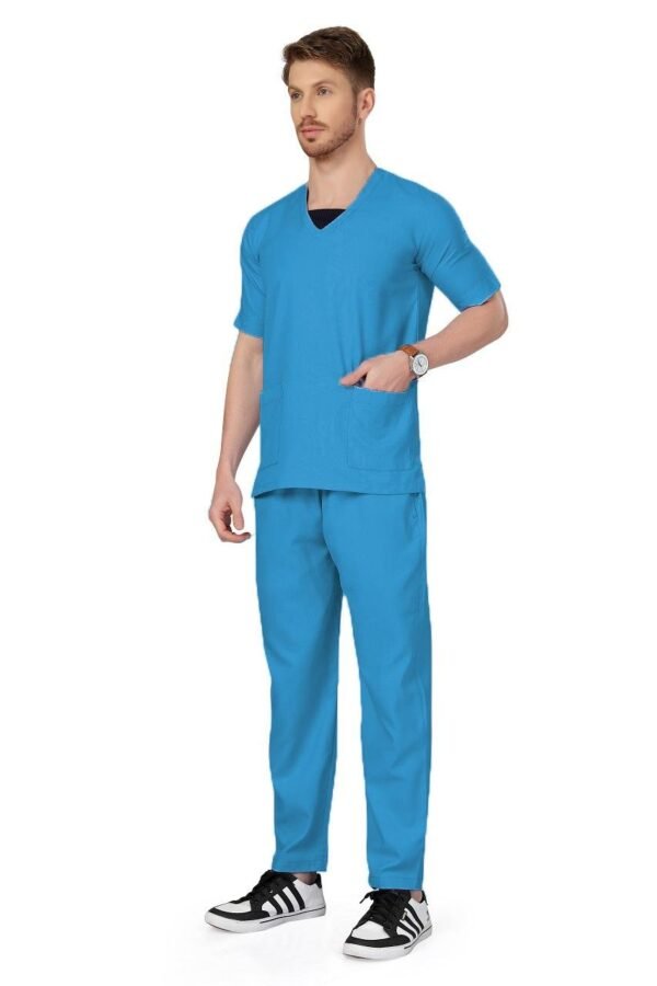 3-18.jpg LUNAIN Scrub Suits for Doctors | OT Dress | Dentists and Healthcare Professionals (Men) (Dark Sky Blue)