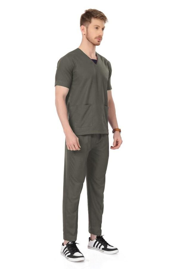 3-19.jpg LUNAIN Scrub Suits for Doctors | OT Dress | Dentists and Healthcare Professionals (Men) (Gray)