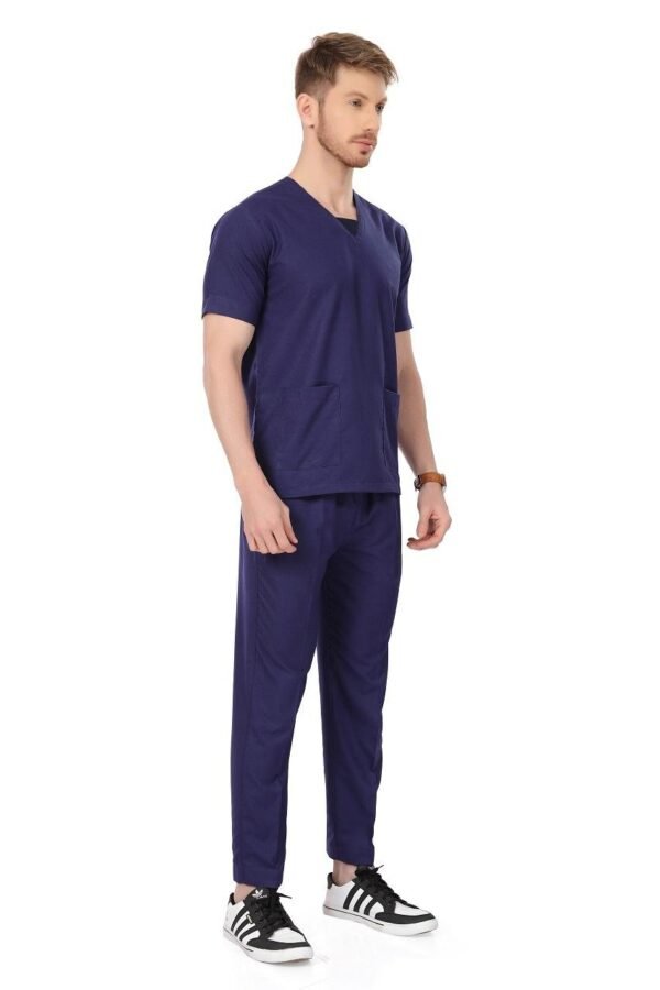 3-21.jpg LUNAIN Scrub Suits for Doctors | OT Dress | Dentists and Healthcare Professionals (Men) (Navy Blue)