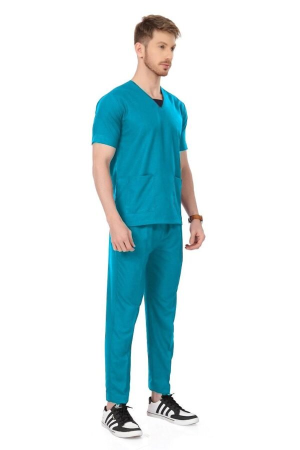 3-24.jpg LUNAIN Scrub Suits for Doctors | OT Dress | Dentists and Healthcare Professionals (Men) (Teal)