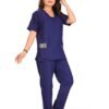 3-27.jpg LUNAIN Scrub Suits for Doctors | OT Dress | Dentists and Healthcare Professionals (Women) (Navy Blue)