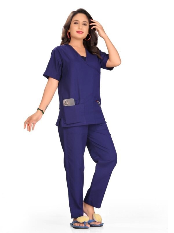3-27.jpg LUNAIN Scrub Suits for Doctors | OT Dress | Dentists and Healthcare Professionals (Women) (Navy Blue)