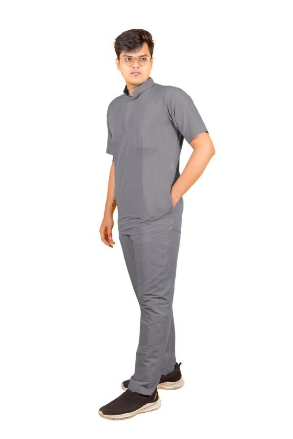 LUNAIN 2-Way Stretchable Scrub Suit for Men (Gray)