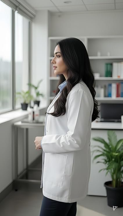 LUNAIN Full Sleeves Lab Coat for Women
