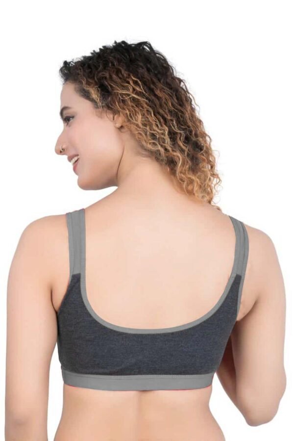 LUNAIN Women Sports Bra for High Impact Activities | Non Padded (Gray)