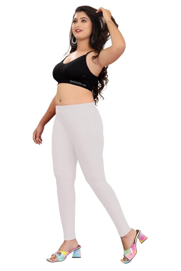 LUNAIN Ankle Length Leggings for Women and Girls (White)