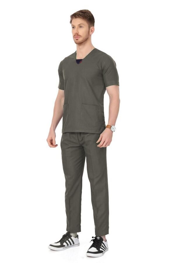 4-13.jpg LUNAIN Scrub Suits for Doctors | OT Dress | Dentists and Healthcare Professionals (Men) (Gray)