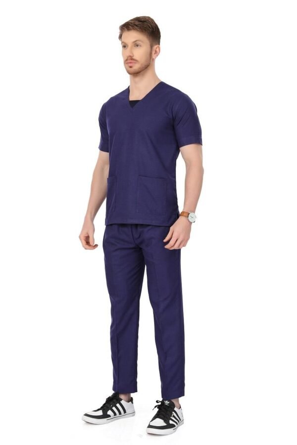 4-15.jpg LUNAIN Scrub Suits for Doctors | OT Dress | Dentists and Healthcare Professionals (Men) (Navy Blue)