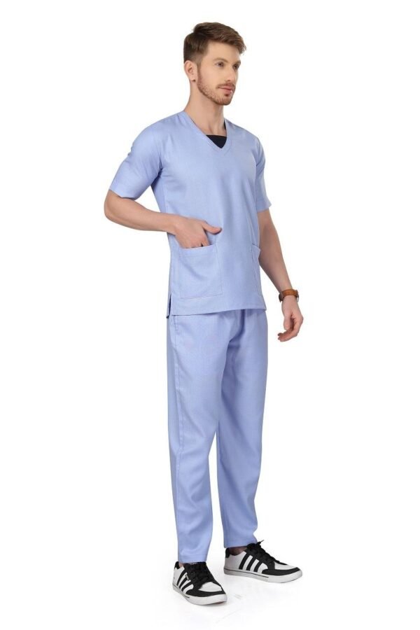 4-17.jpg LUNAIN Scrub Suits for Doctors | OT Dress | Dentists and Healthcare Professionals (Men) (Sky Blue)