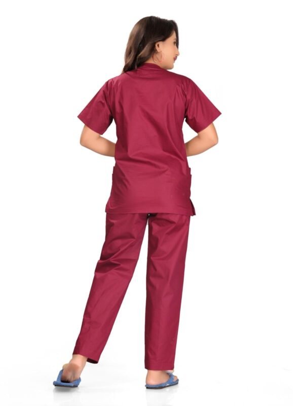 4-20.jpg LUNAIN Scrub Suits for Doctors | OT Dress | Dentists and Healthcare Professionals (Women) (Maroon)