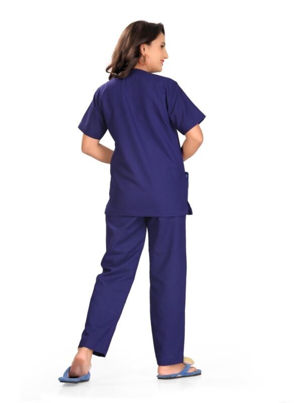 4-21.jpg LUNAIN Scrub Suits for Doctors | OT Dress | Dentists and Healthcare Professionals (Women) (Navy Blue)