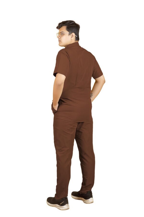 4-26.jpg LUNAIN 2-Way Stretchable Scrub Suit for Men (Brown)