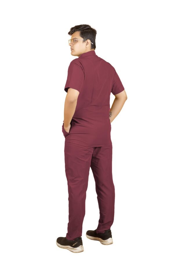 4-27.jpg LUNAIN 2-Way Stretchable Scrub Suit for Men (Cordovan)