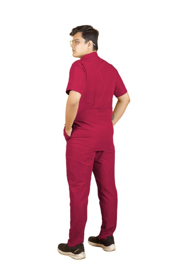 4-30.jpg LUNAIN 2-Way Stretchable Scrub Suit for Men (Maroon)
