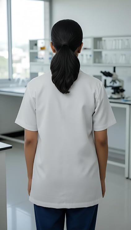 4-42.jpg LUNAIN Half Sleeves Lab Coat for Women