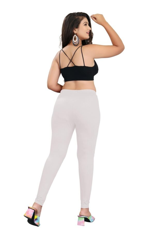 LUNAIN Ankle Length Leggings for Women and Girls (White)