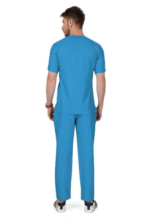 5-1.jpg LUNAIN Scrub Suits for Doctors | OT Dress | Dentists and Healthcare Professionals (Men) (Dark Sky Blue)