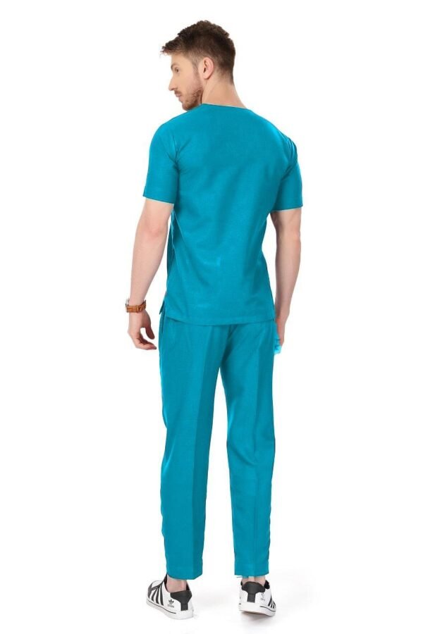 5-7.jpg LUNAIN Scrub Suits for Doctors | OT Dress | Dentists and Healthcare Professionals (Men) (Teal)