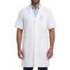 M-labcoat-half-white-1 LUNAIN Half Sleeves Lab Coat for Man (White)