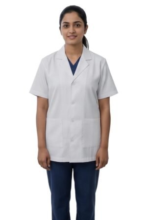W-labcoat-half-white-1 LUNAIN Half Sleeves Lab Coat for Women (White)
