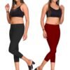 black-maroon.jpg LUNAIN Capris Combo for Women/Girls