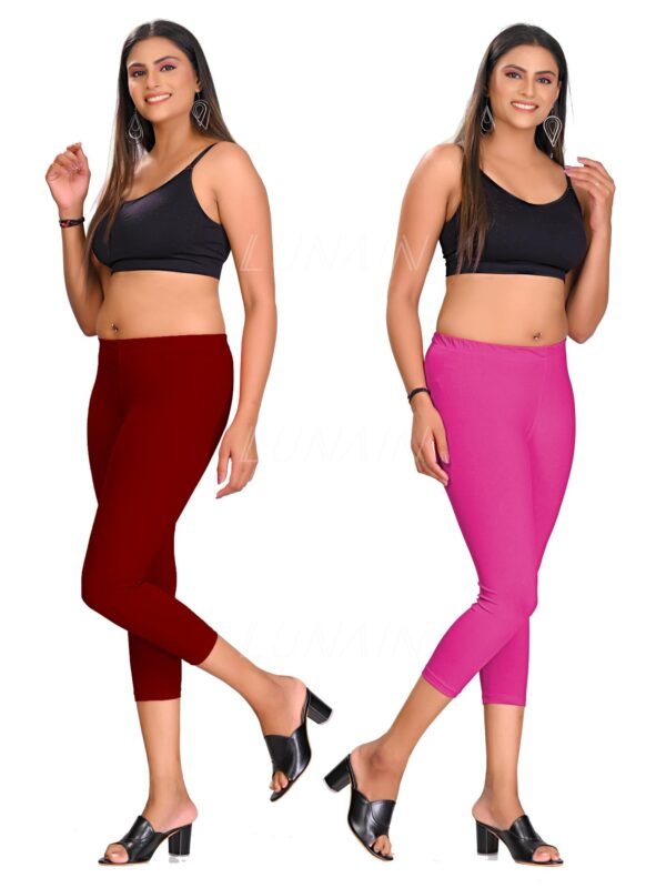 maroon-pink.jpg LUNAIN Capris Combo for Women/Girls