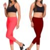 peach-maroon.jpg LUNAIN Capris Combo for Women/Girls