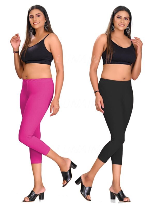 pink-black.jpg LUNAIN Capris Combo for Women/Girls