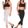 white-black.jpg LUNAIN Capris Combo for Women/Girls