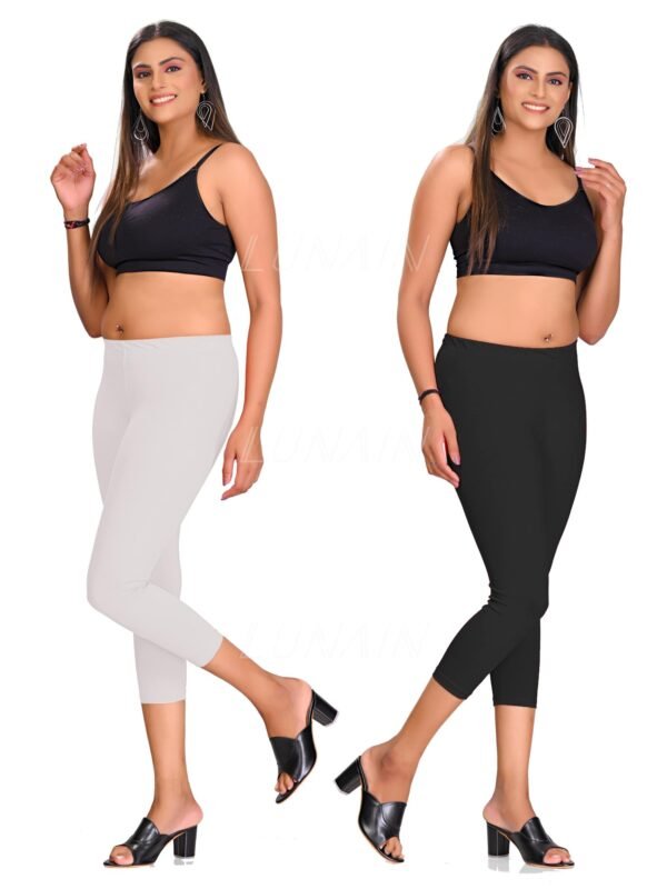 white-black.jpg LUNAIN Capris Combo for Women/Girls